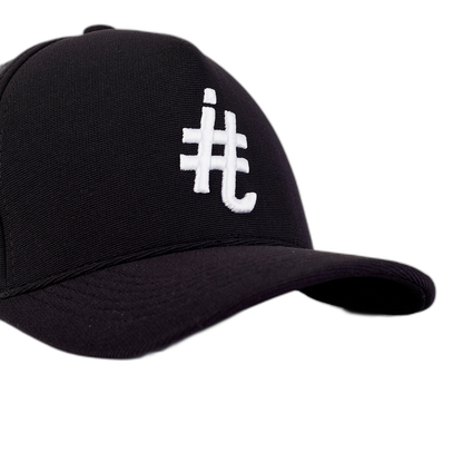 Boné itals Preto Brasão Branco Fechado