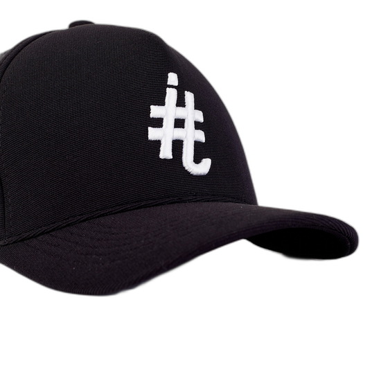 Boné itals Preto Brasão Branco Fechado