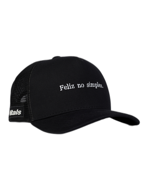 Boné Feliz no Simples Preto