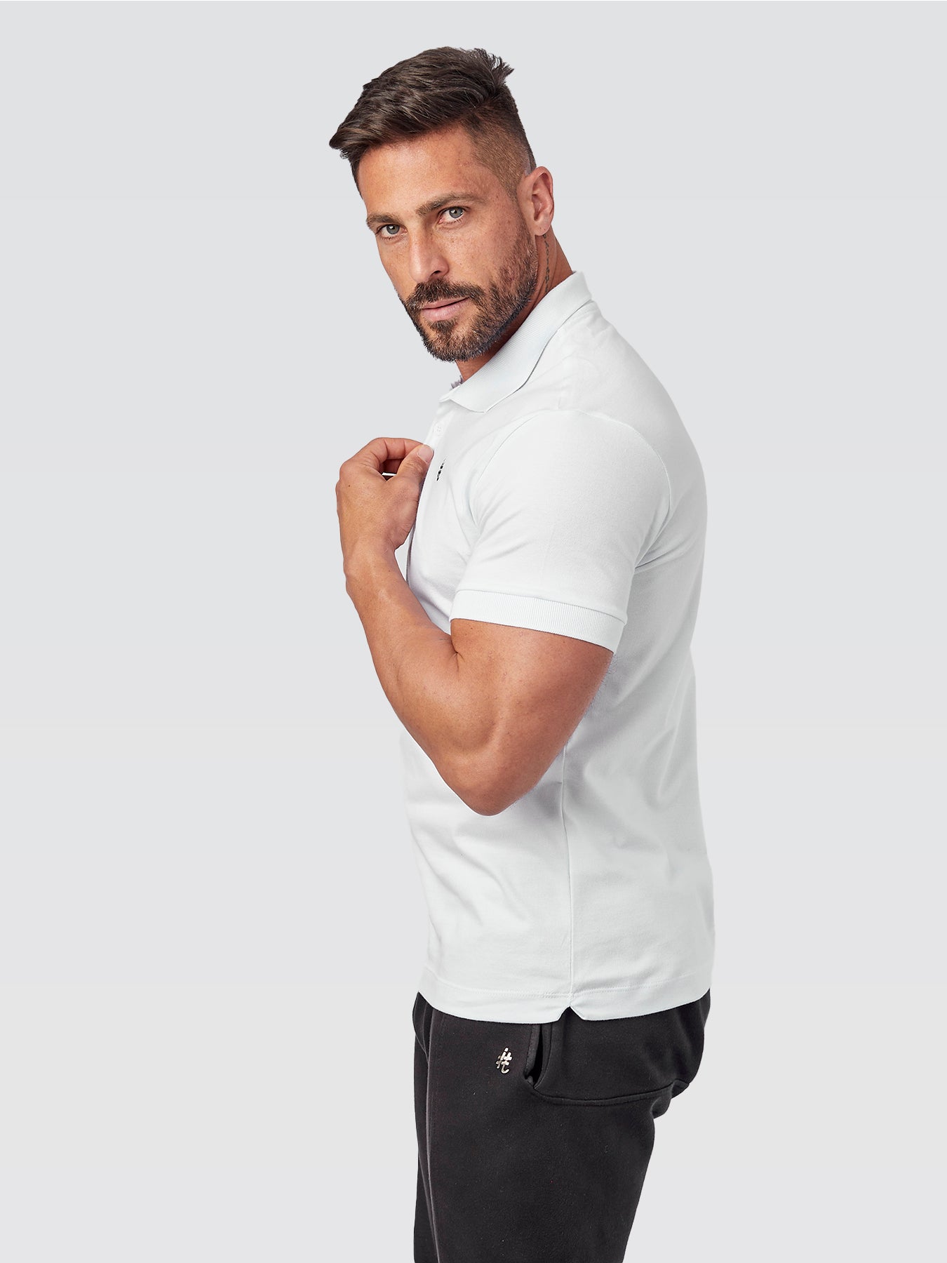 Camisa Polo Itals Branco Brasão Black