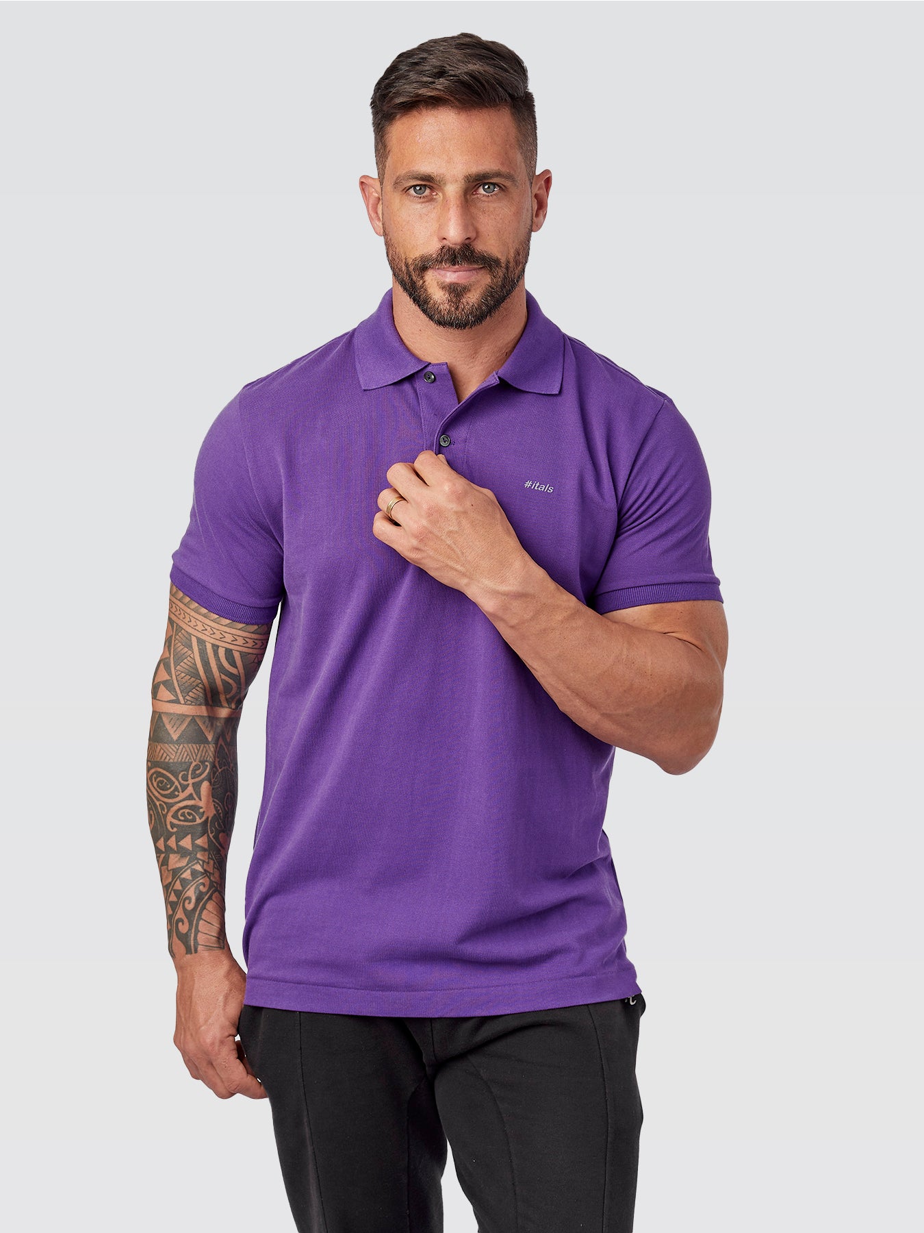 Camisa Polo Peruana Roxa