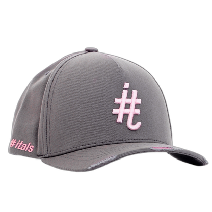 Boné itals Cinza Brasão Rosê