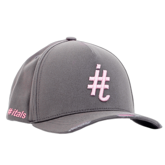 Boné itals Cinza Brasão Rosê