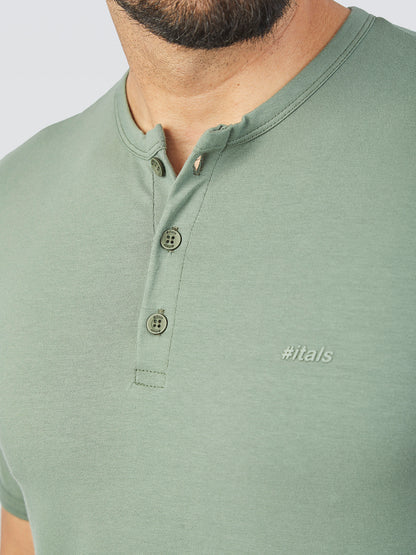 Camiseta Henley Verde