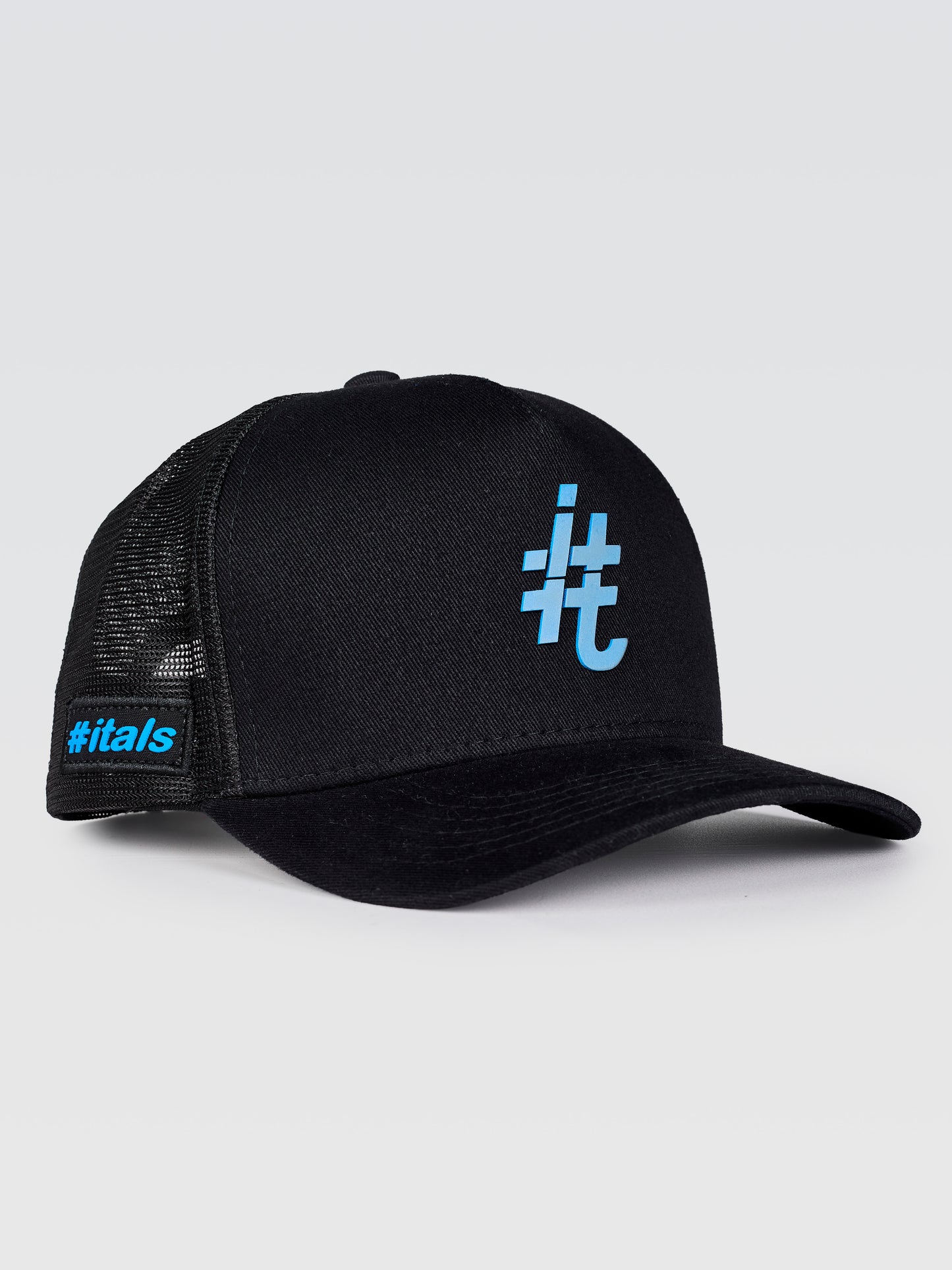 Boné Trucker #itals Preto - Brasão Mágico Azul