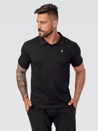 Camisa Itals Polo Preto Brasão Branco