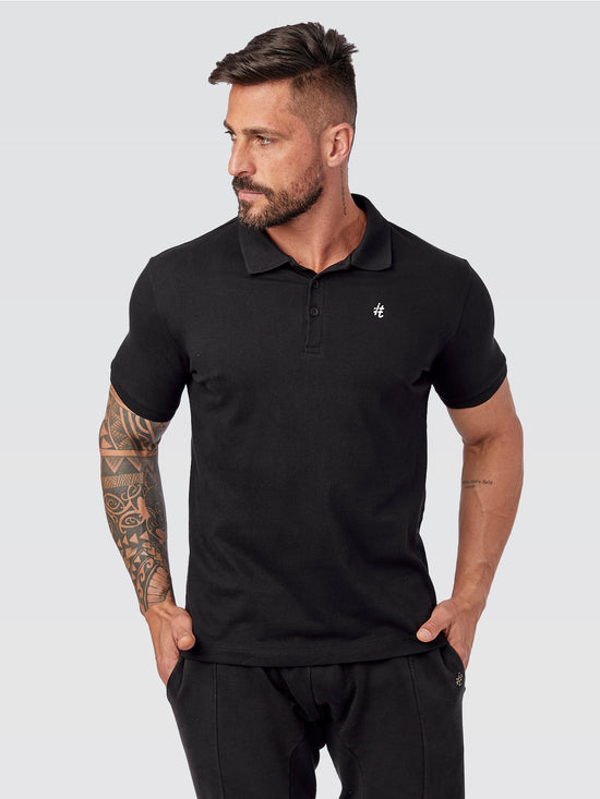 Camisa Itals Polo Preto Brasão Branco