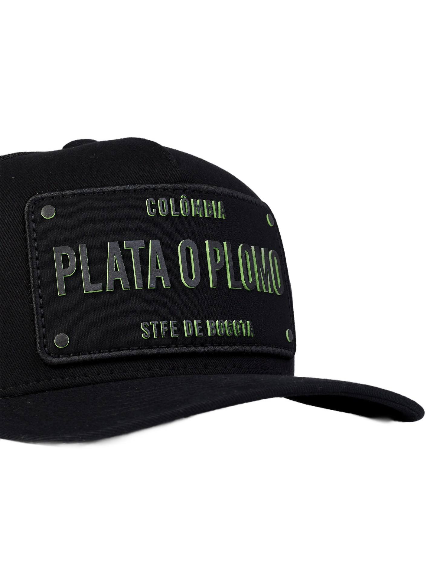 Boné Plata O Plomo Preto Tinta Mágica Verde