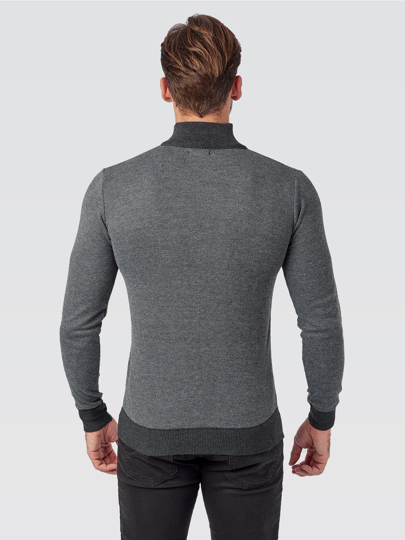 Suéter Meio Ziper Preto