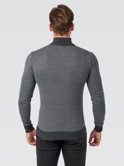 Suéter Meio Ziper Preto