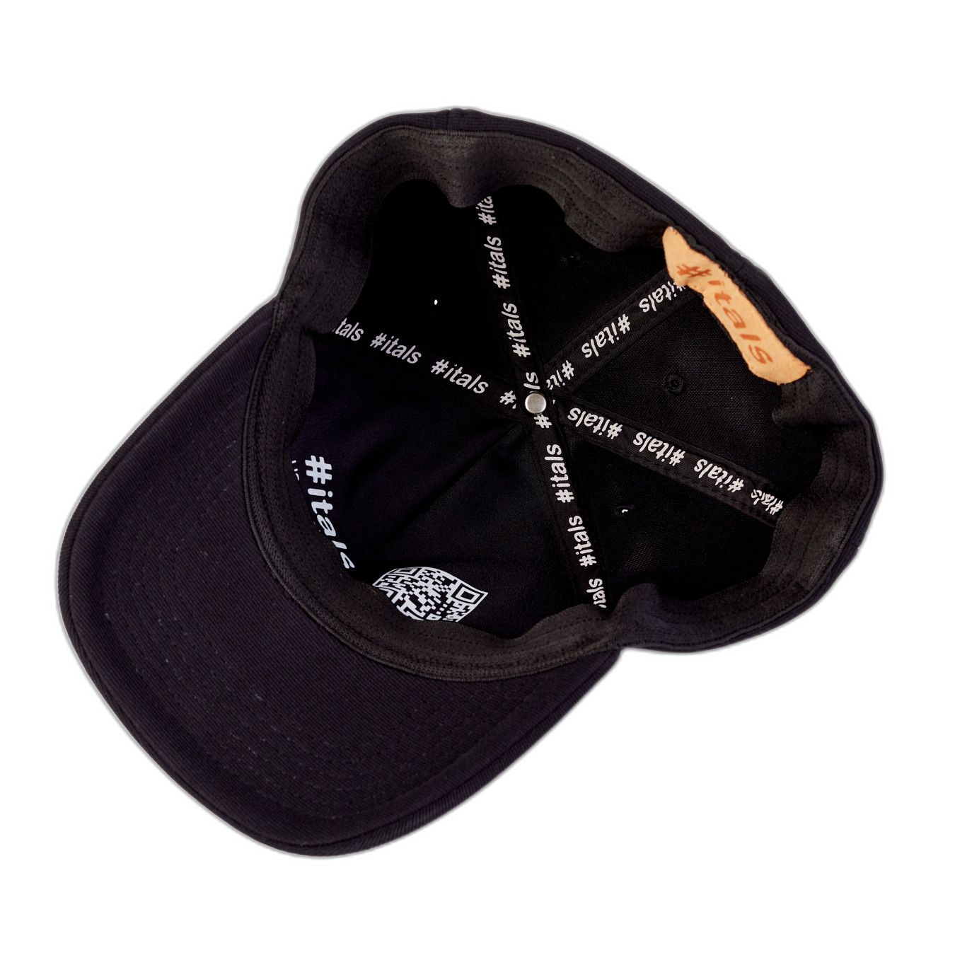 Boné itals Preto Brasão Branco Fechado