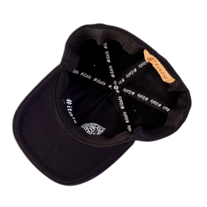 Boné itals Preto Brasão Branco Fechado