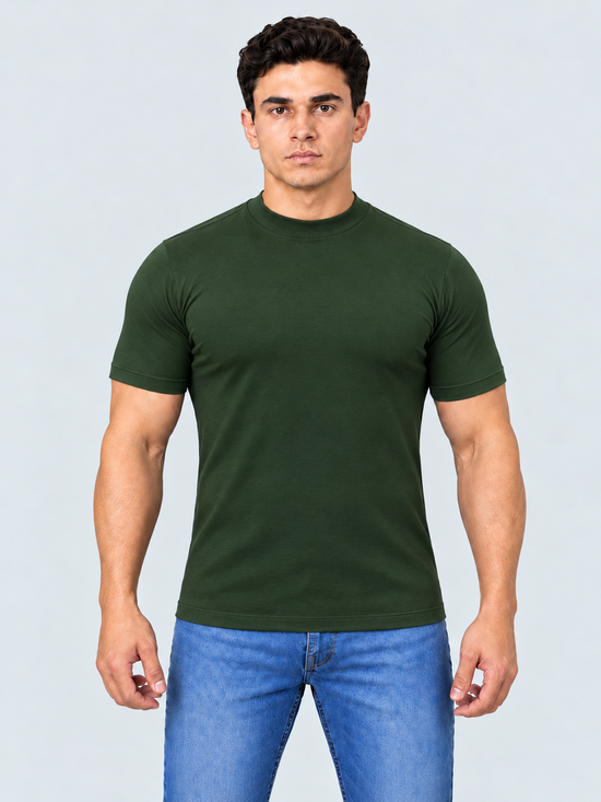 Camiseta gola alta verde algodão egípcio itals - foto 1