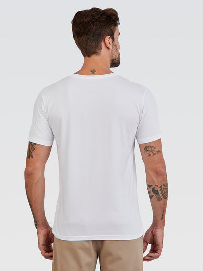 Camiseta Básica Branco Logo Neon Verde