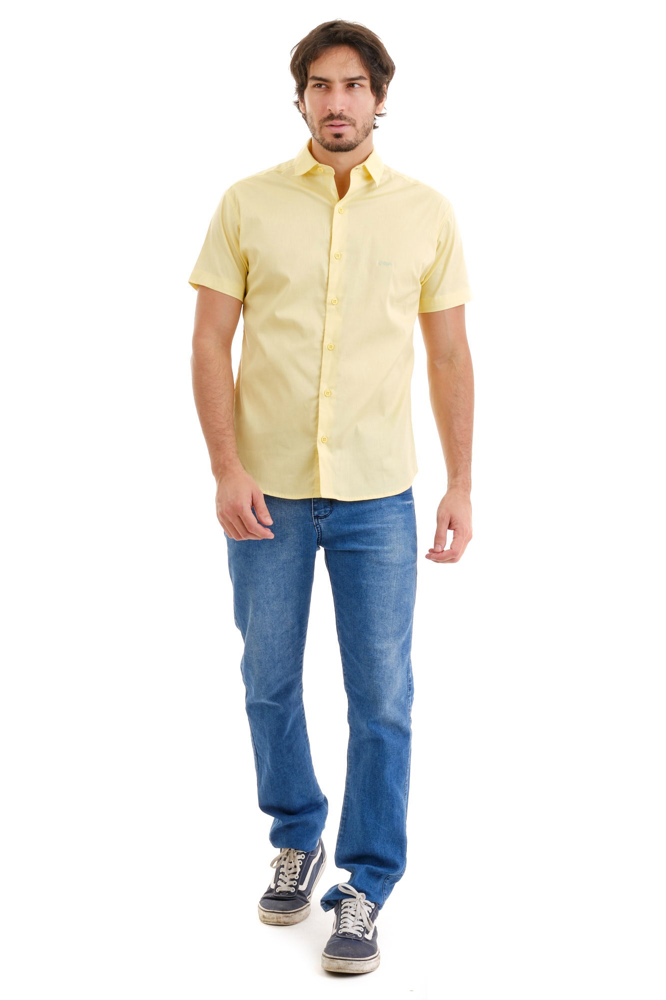 Camisa Social Amarelo Logo Green