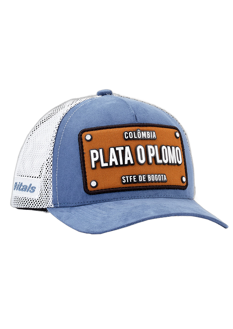 Boné itals Plata o Plomo Azul e Marrom