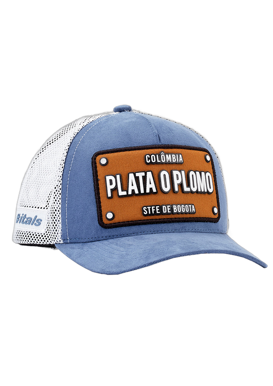 Boné itals Plata o Plomo Azul e Marrom