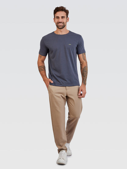 Camiseta Básica Chumbo Logo Neon Verde