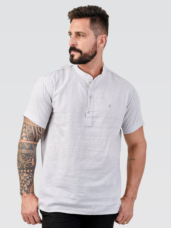 Bata Itals Manga Curta Cinza