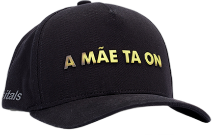 Boné itals Mãe ta On Preto - Tinta Mágica Neon