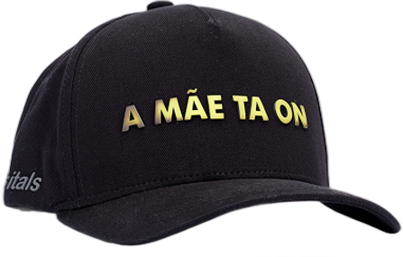 Boné itals Mãe ta On Preto - Tinta Mágica Neon