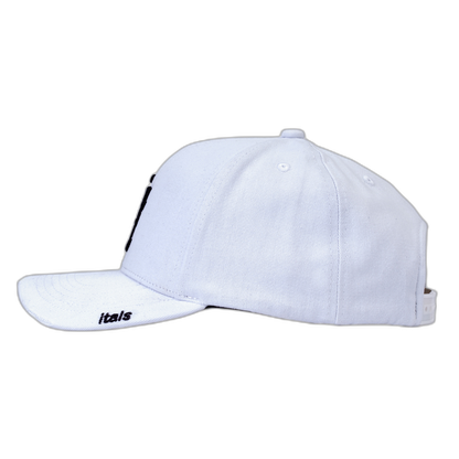 Boné itals Brasão Baseball Branco logo Preto