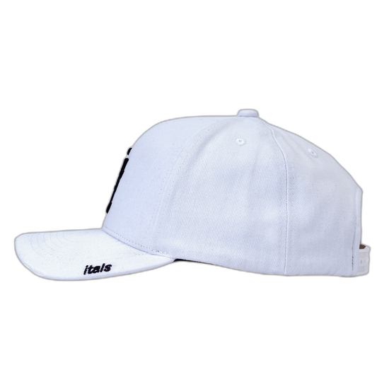 Boné itals Brasão Baseball Branco logo Preto