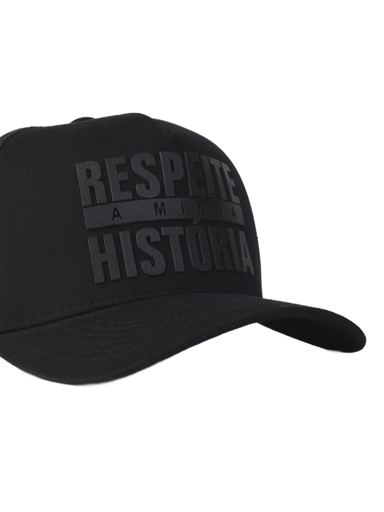 Boné itals Respeite Minha História Black