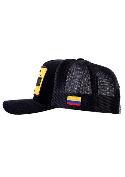 Boné itals El Patrón Preto Patch Amarelo