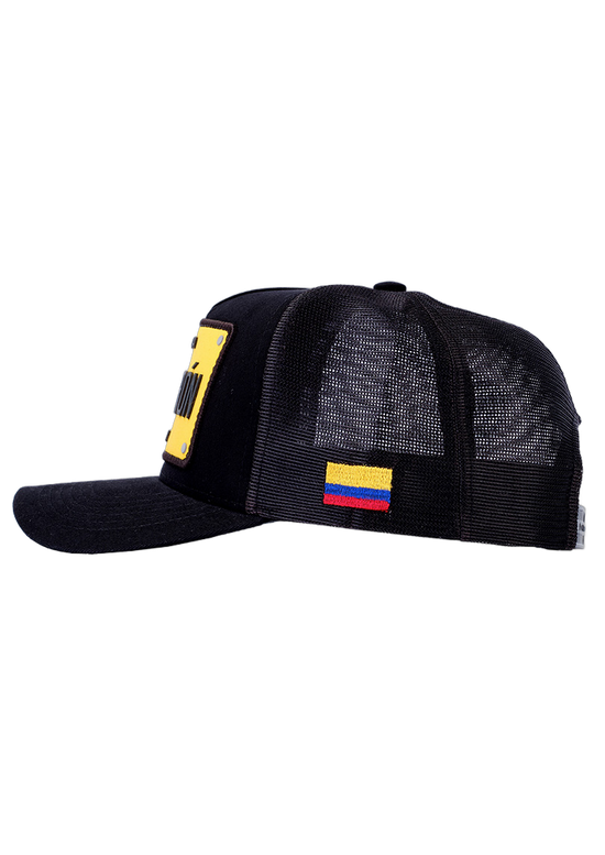 Boné itals El Patrón Preto Patch Amarelo