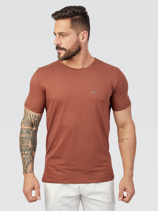 Camiseta Básica Cyber Marrom