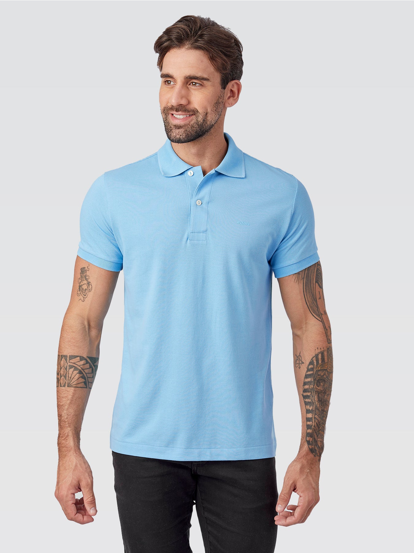 Camisa Polo Peruana Azul Bebê
