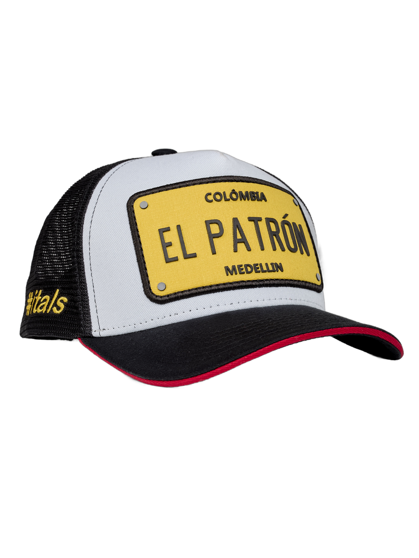 Boné itals El Patrón Branco Patch Amarelo