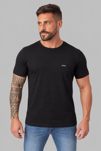 Camiseta Algodão Egípcio #itals Tudo o que eu amo Preta — Loira