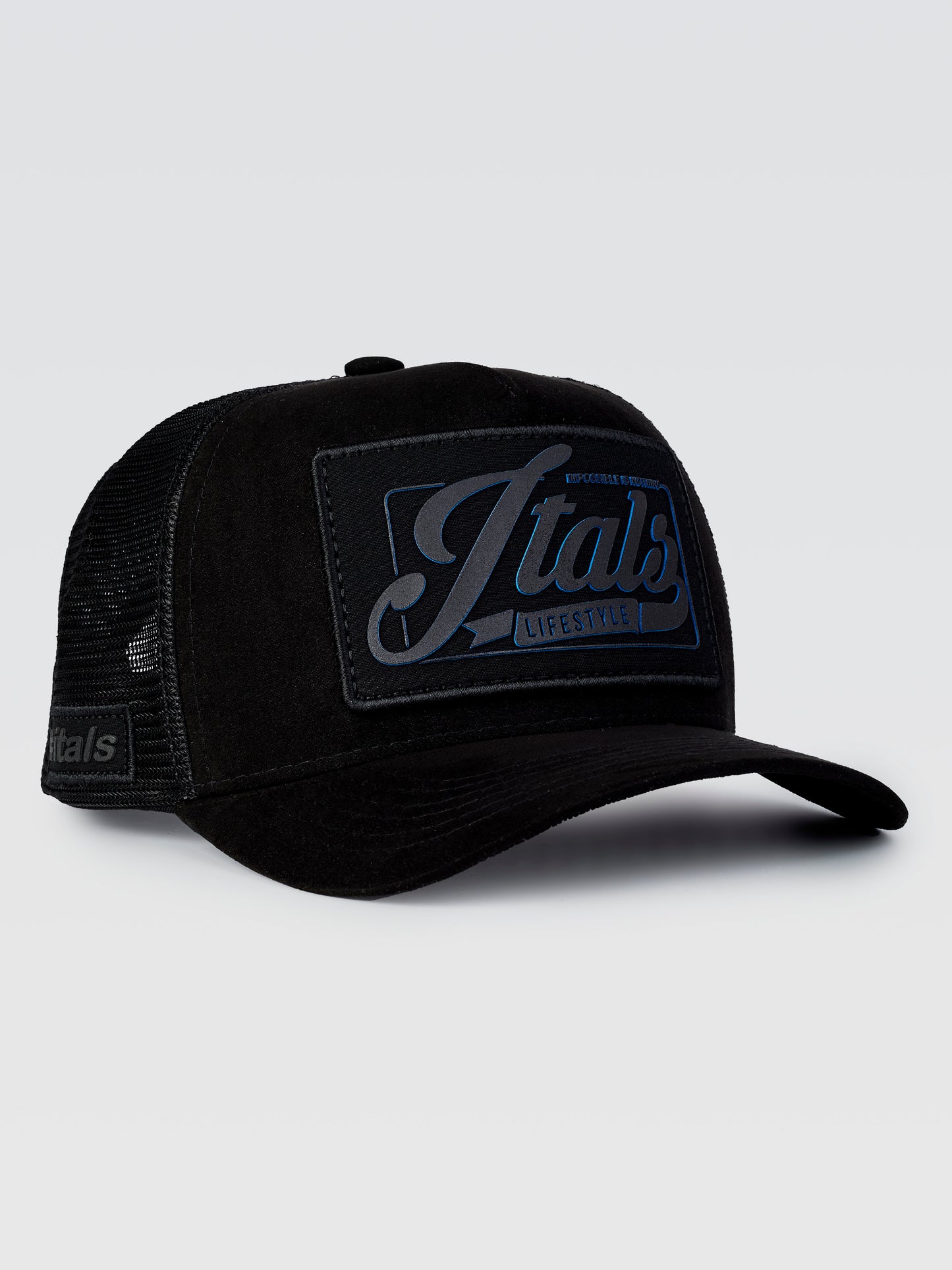 Boné Trucker #itals Impossible Preto — Mágico Azul