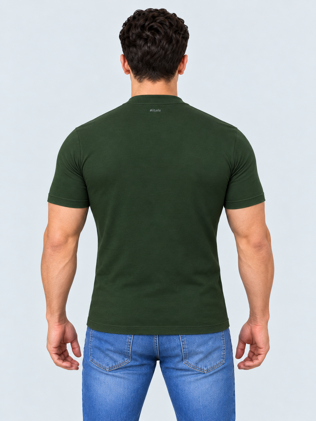 Camiseta gola alta verde algodão egípcio itals - foto 3