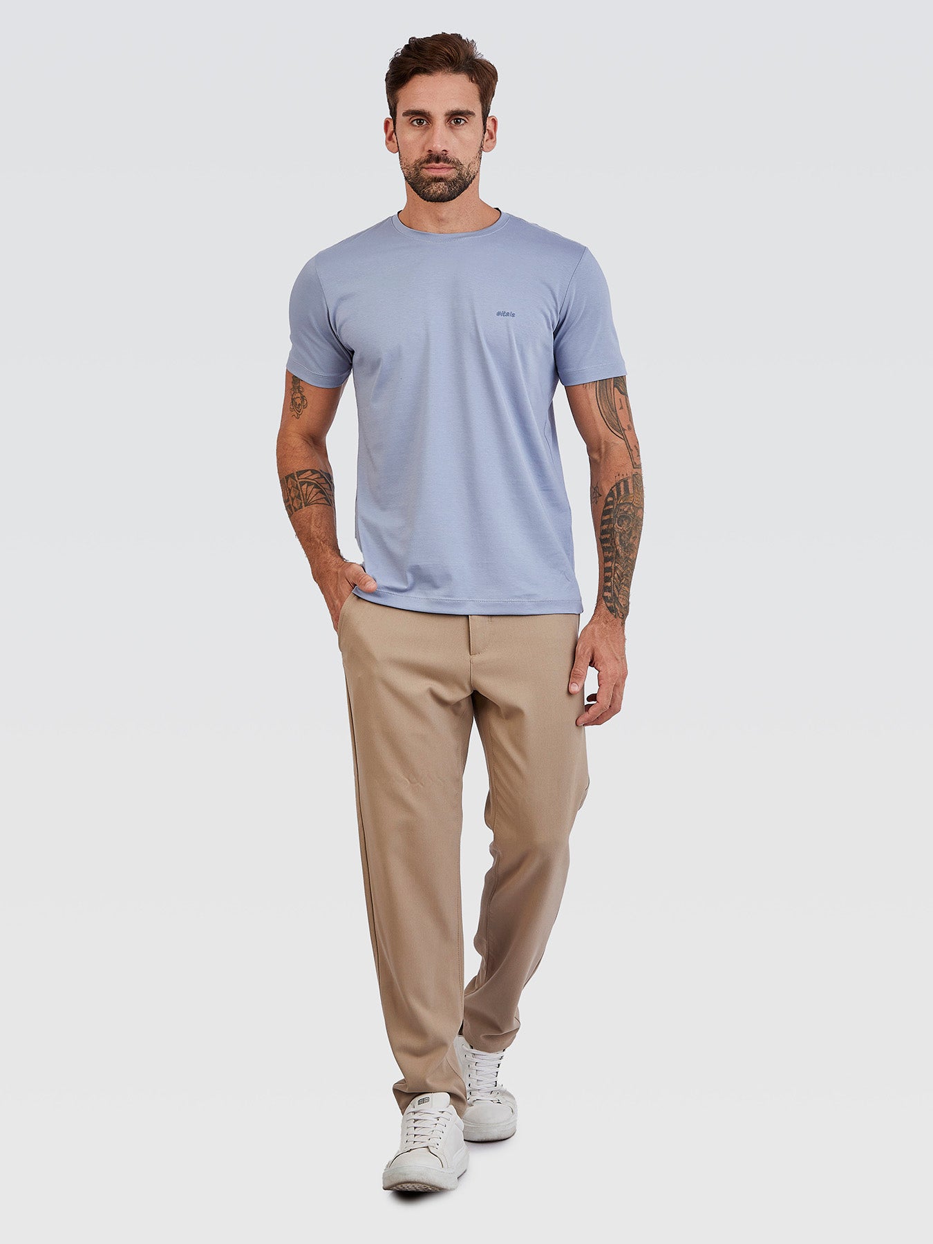 Camiseta Básica Pima Azul Céu