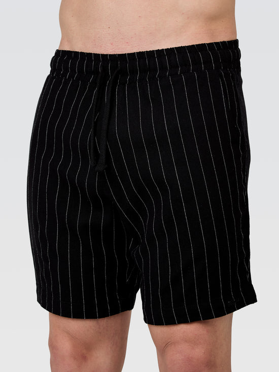 Short Linho Listra Preto