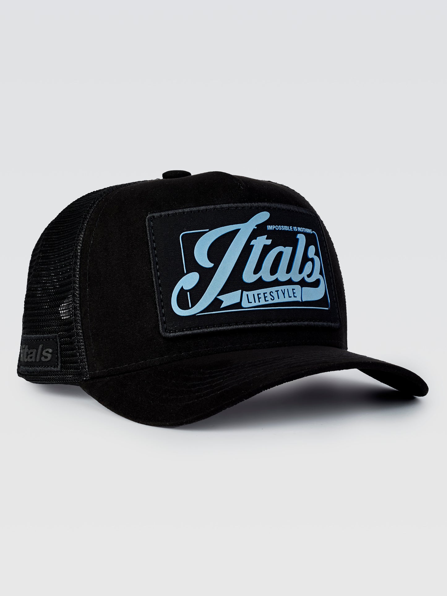 Boné Trucker #itals Impossible Preto — Mágico Azul