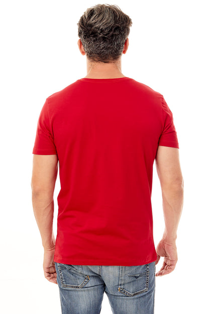 Camiseta Básica Vermelho Brasão Vermelho