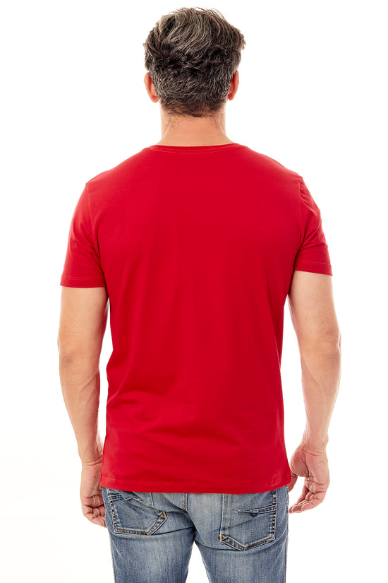 Camiseta Básica Vermelho Brasão Vermelho