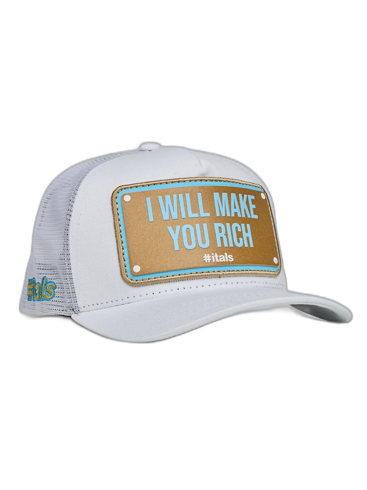 Boné itals Make you Rich Branco