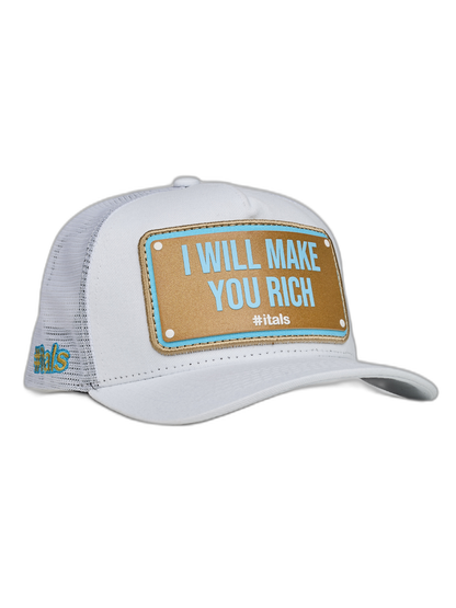 Boné itals Make you Rich Branco
