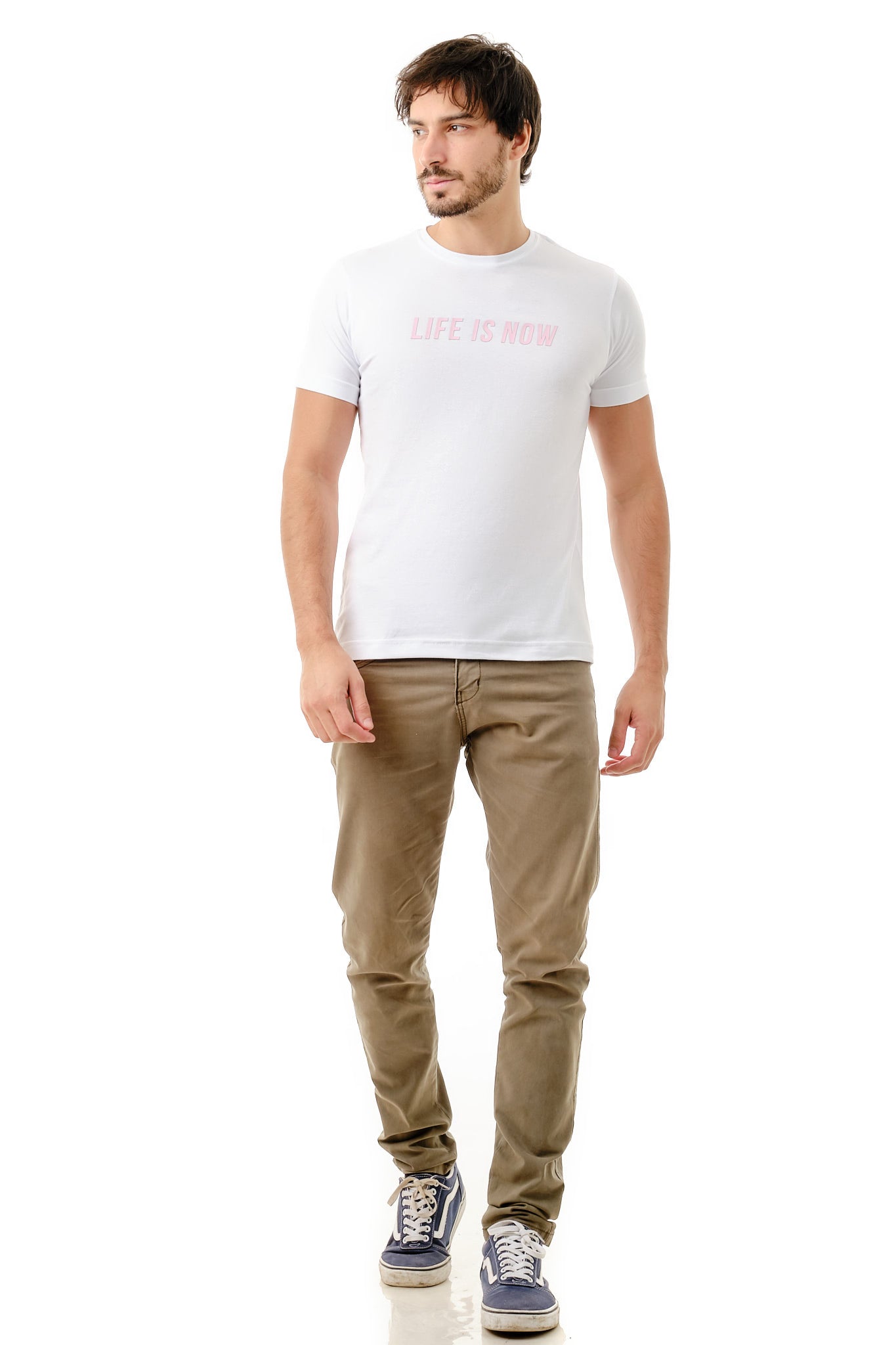 Tshirt Branca Life is Now Rosê