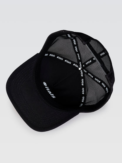 Boné Trucker #itals Preto - Brasão Mágico Azul
