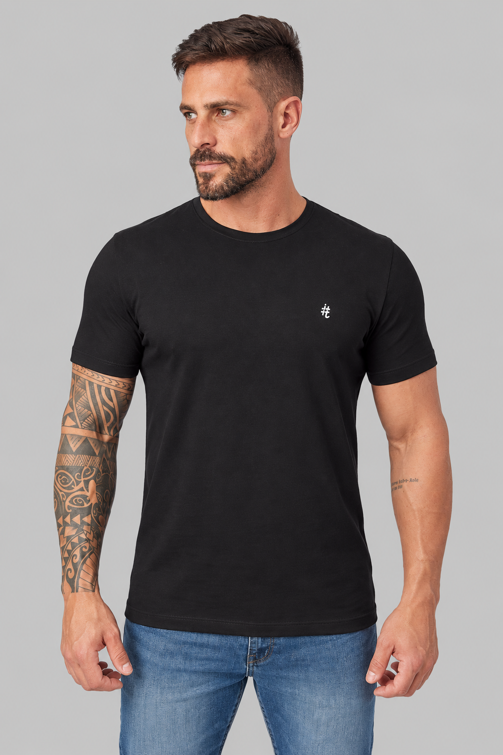 Camiseta Algodão Egípcio #itals Nunca Confie Preta