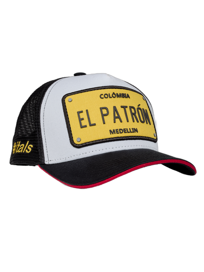 Boné itals El Patrón Branco Patch Amarelo