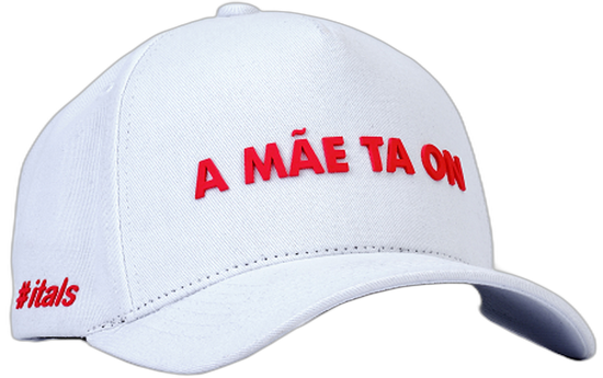 Boné Itals Mãe Ta On Branco Silk Red