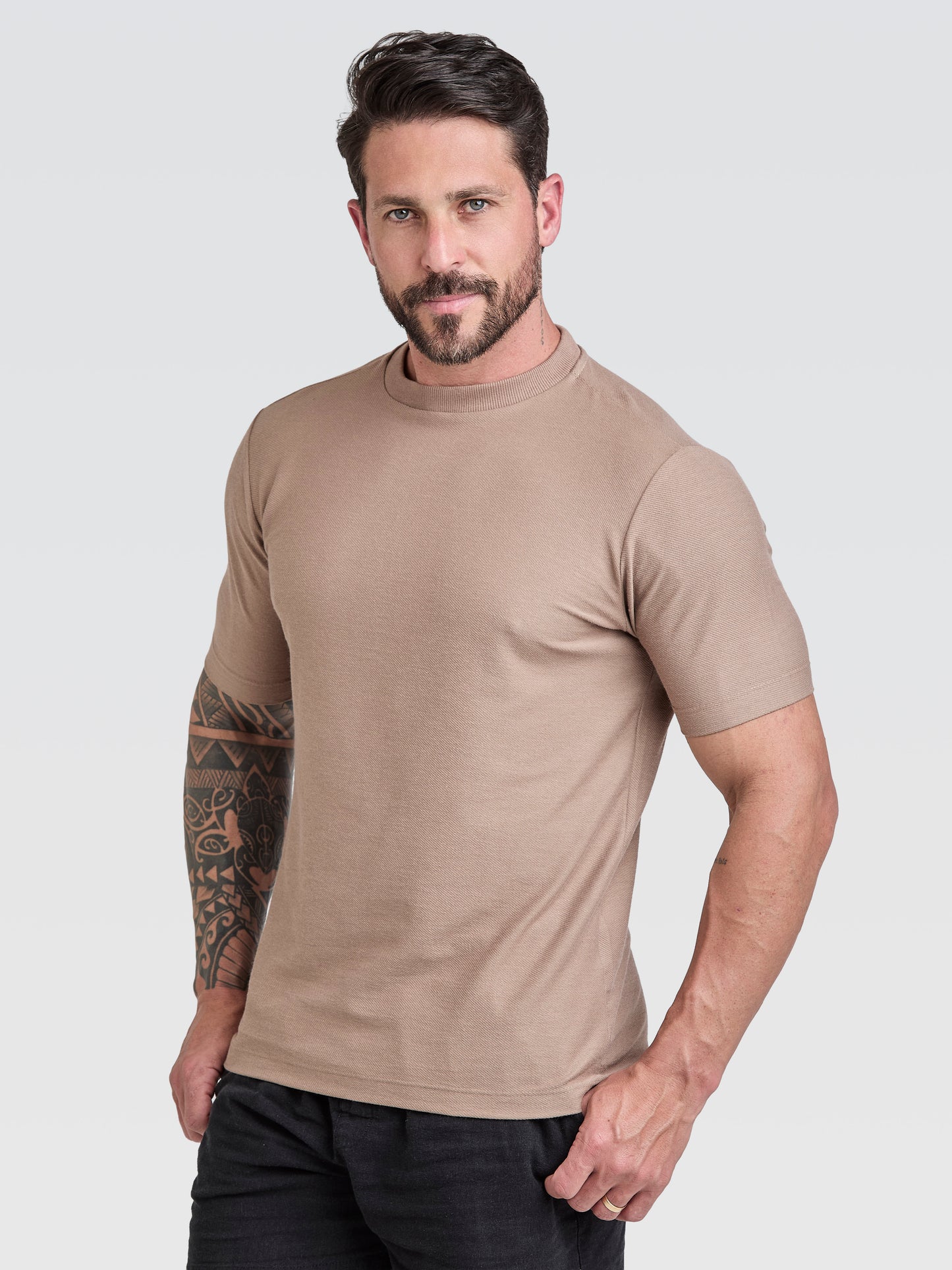 Camiseta New Textura Cinza Cálido