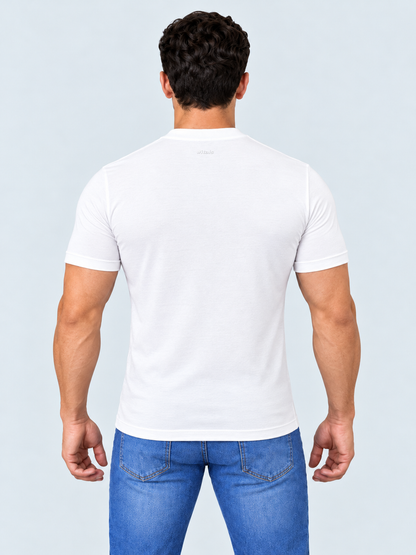 Camiseta gola alta branca algodão egípcio itals - foto 3